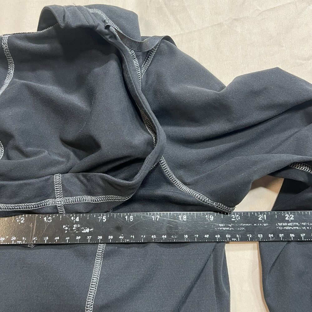 Kirkland Signature Women's Size L Black 1/4 Zip Active Hoodie Thumbholes - Picture 8 of 9